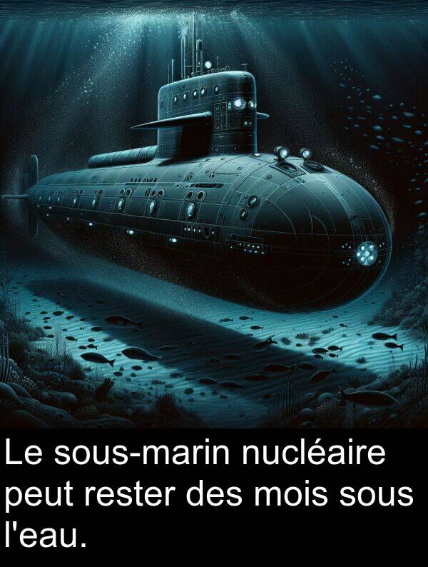 peut: Le sous-marin nucléaire peut rester des mois sous l'eau.