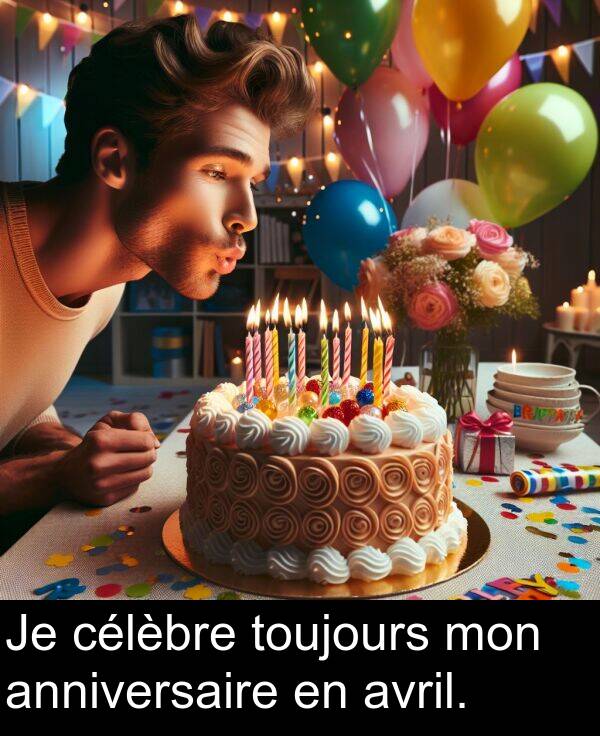 anniversaire: Je célèbre toujours mon anniversaire en avril.