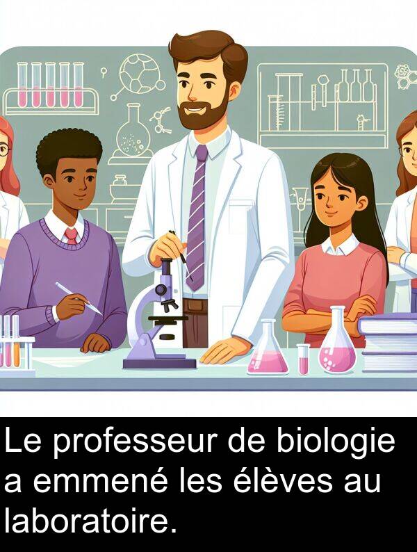 laboratoire: Le professeur de biologie a emmené les élèves au laboratoire.