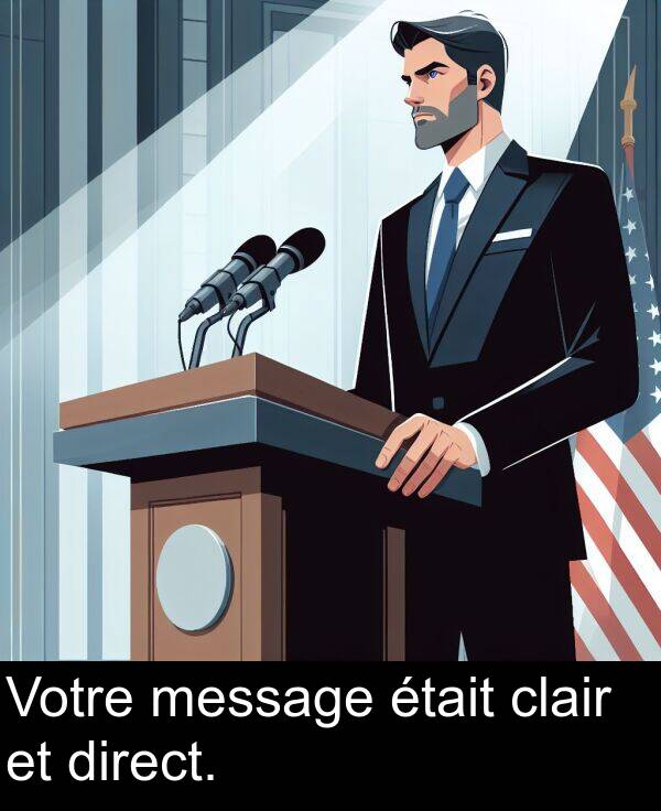 message: Votre message était clair et direct.