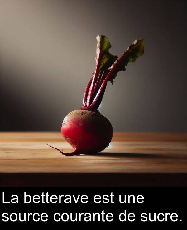 une: La betterave est une source courante de sucre.