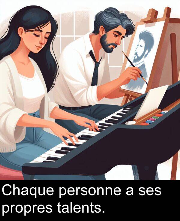 propres: Chaque personne a ses propres talents.