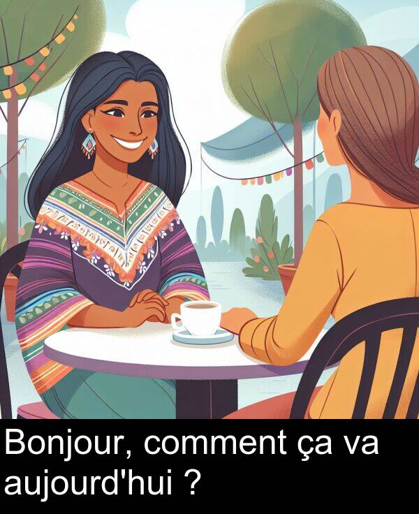 comment: Bonjour, comment ça va aujourd'hui ?