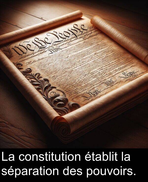 pouvoirs: La constitution établit la séparation des pouvoirs.