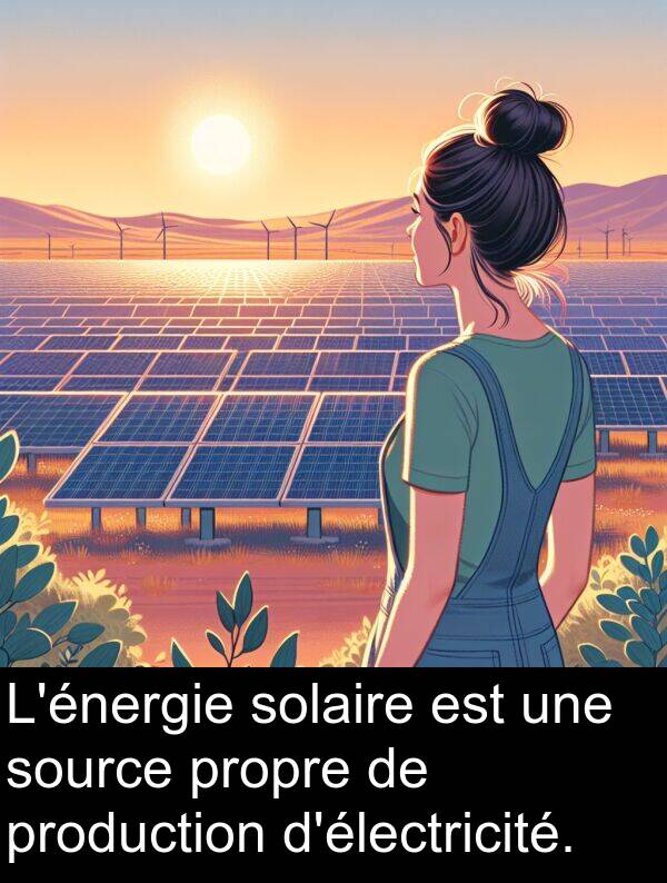 propre: L'énergie solaire est une source propre de production d'électricité.