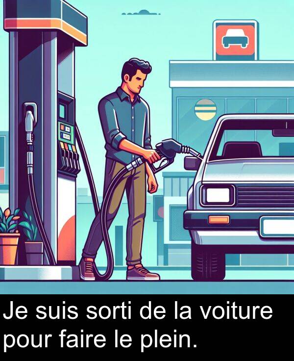 faire: Je suis sorti de la voiture pour faire le plein.