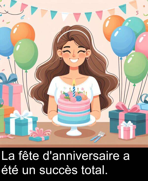 fête: La fête d'anniversaire a été un succès total.