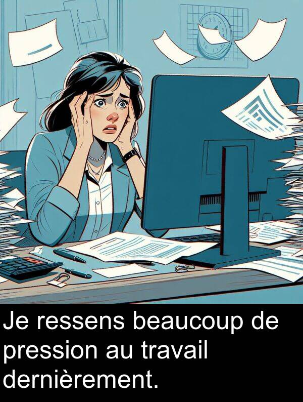 beaucoup: Je ressens beaucoup de pression au travail dernièrement.