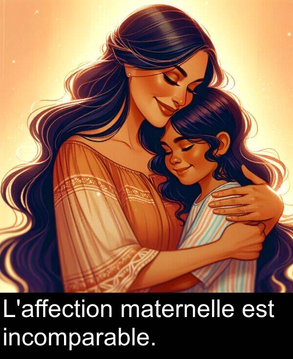 incomparable: L'affection maternelle est incomparable.