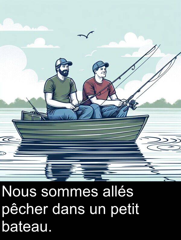 allés: Nous sommes allés pêcher dans un petit bateau.