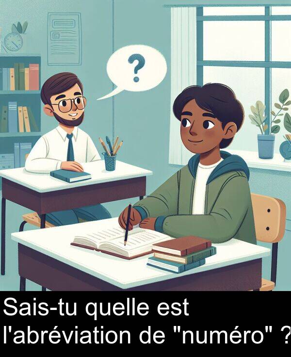 quelle: Sais-tu quelle est l'abréviation de "numéro" ?