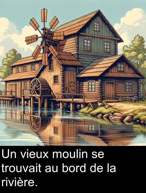 vieux: Un vieux moulin se trouvait au bord de la rivière.