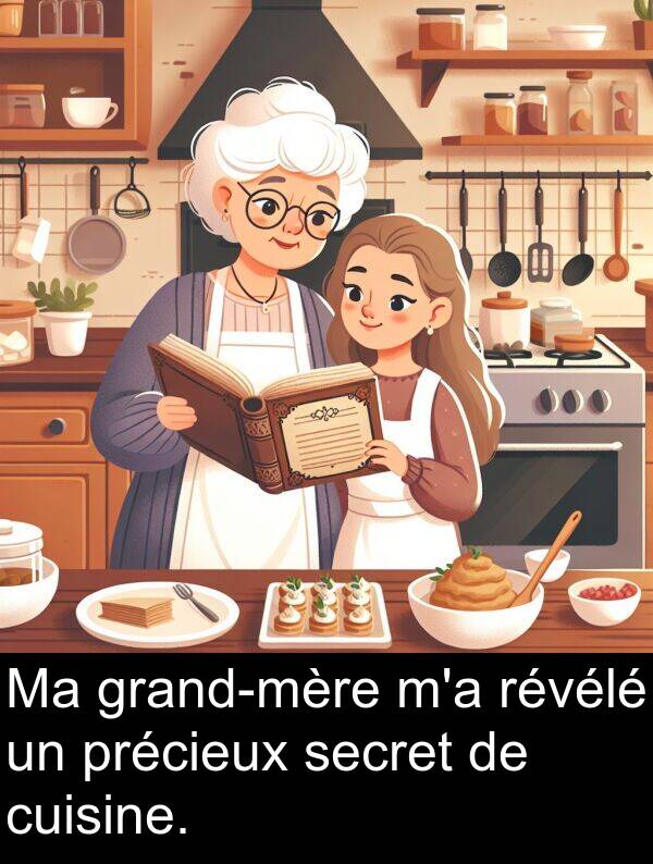 précieux: Ma grand-mère m'a révélé un précieux secret de cuisine.