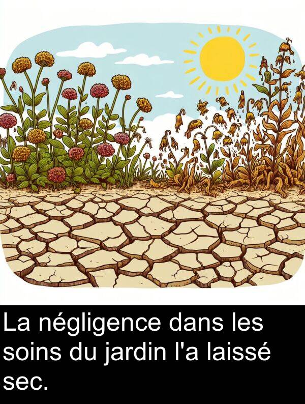 sec: La négligence dans les soins du jardin l'a laissé sec.