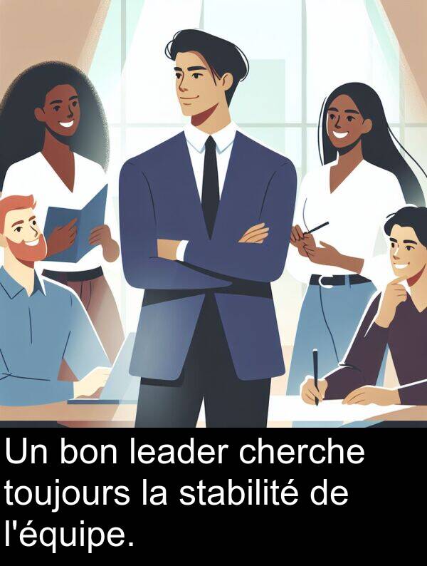 bon: Un bon leader cherche toujours la stabilité de l'équipe.