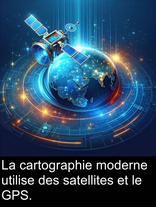 utilise: La cartographie moderne utilise des satellites et le GPS.