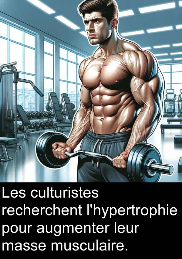 leur: Les culturistes recherchent l'hypertrophie pour augmenter leur masse musculaire.