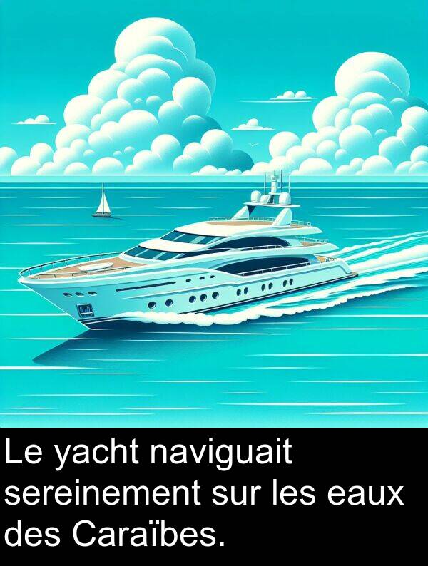 yacht: Le yacht naviguait sereinement sur les eaux des Caraïbes.