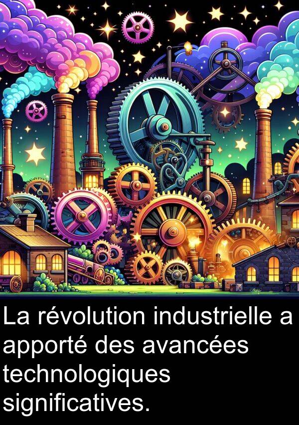 technologiques: La révolution industrielle a apporté des avancées technologiques significatives.