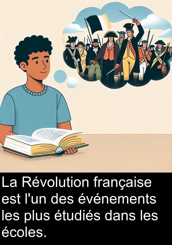 française: La Révolution française est l'un des événements les plus étudiés dans les écoles.