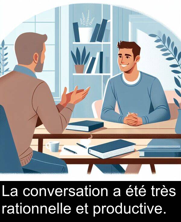 rationnelle: La conversation a été très rationnelle et productive.