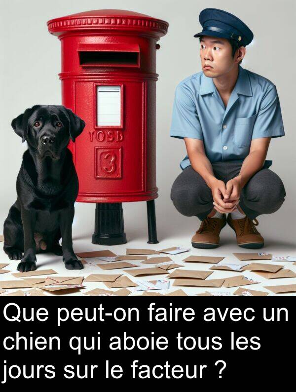 faire: Que peut-on faire avec un chien qui aboie tous les jours sur le facteur ?