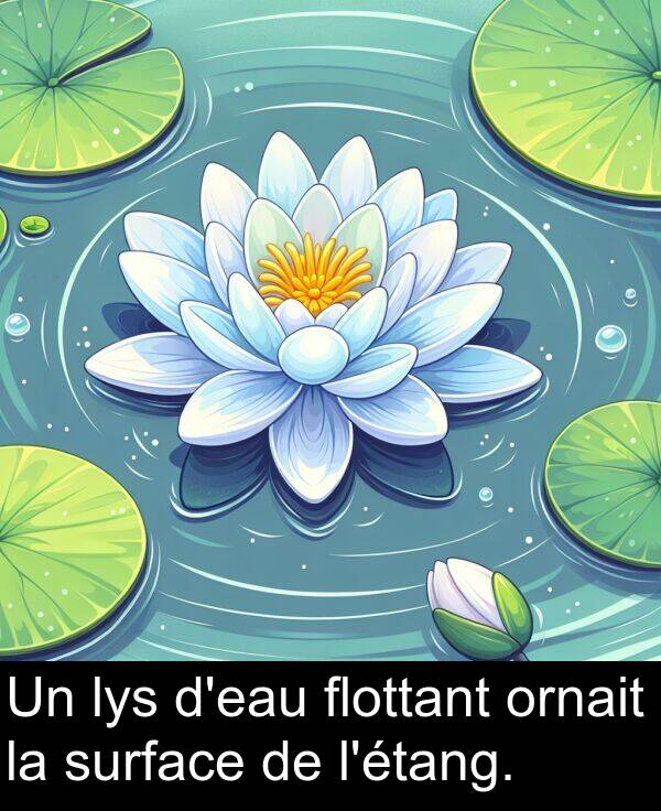 flottant: Un lys d'eau flottant ornait la surface de l'étang.