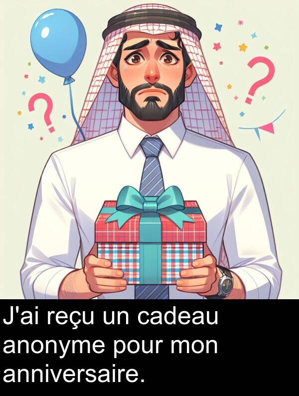 anniversaire: J'ai reçu un cadeau anonyme pour mon anniversaire.