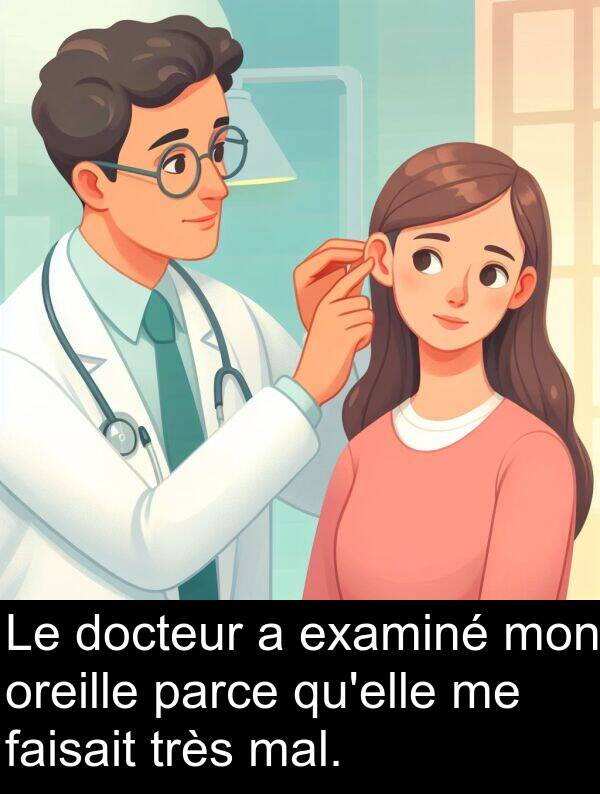 faisait: Le docteur a examiné mon oreille parce qu'elle me faisait très mal.