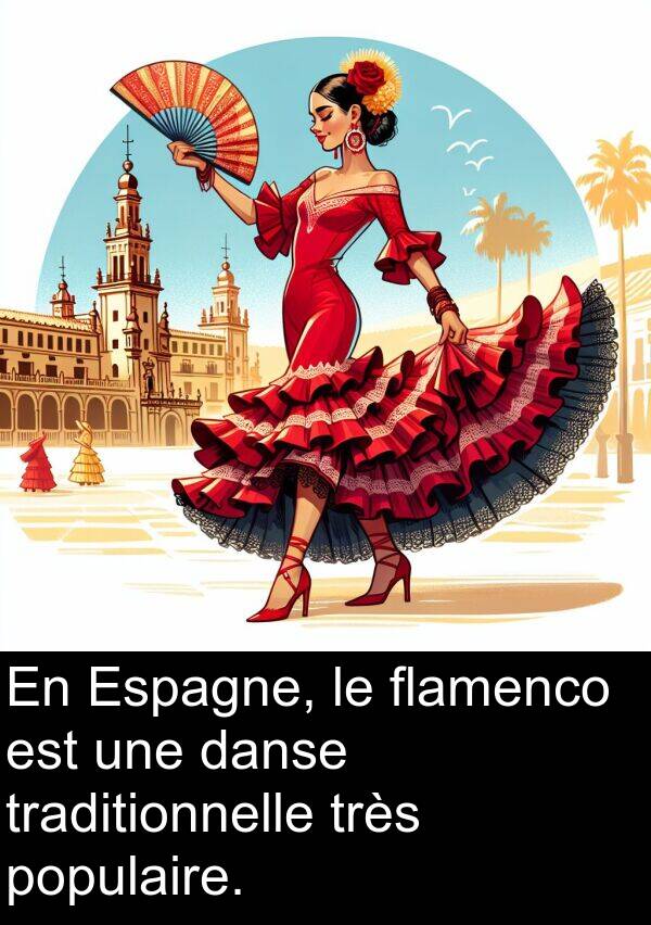 flamenco: En Espagne, le flamenco est une danse traditionnelle très populaire.