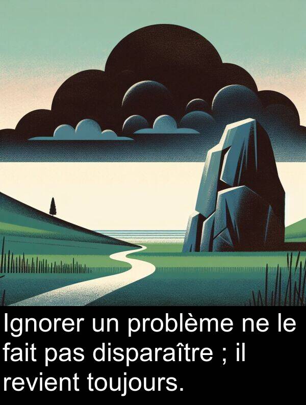 fait: Ignorer un problème ne le fait pas disparaître ; il revient toujours.