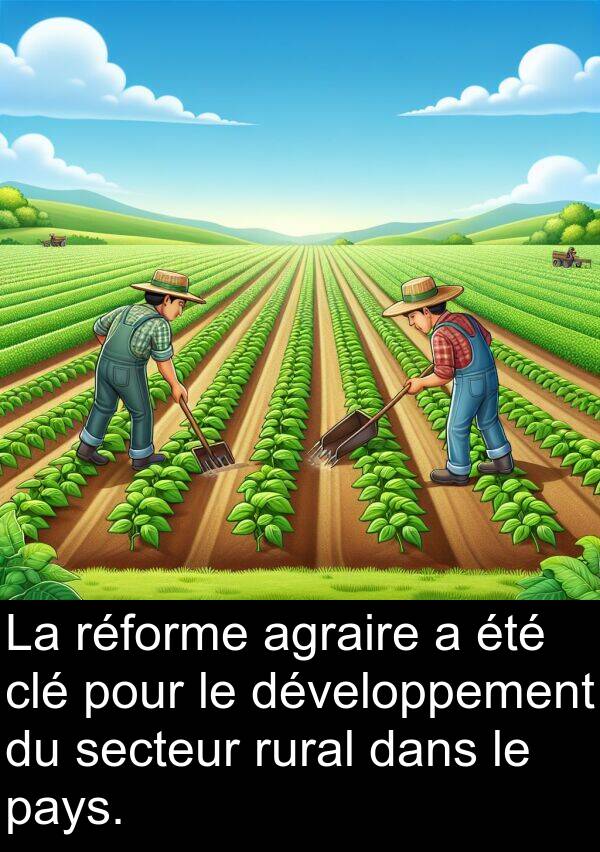 secteur: La réforme agraire a été clé pour le développement du secteur rural dans le pays.