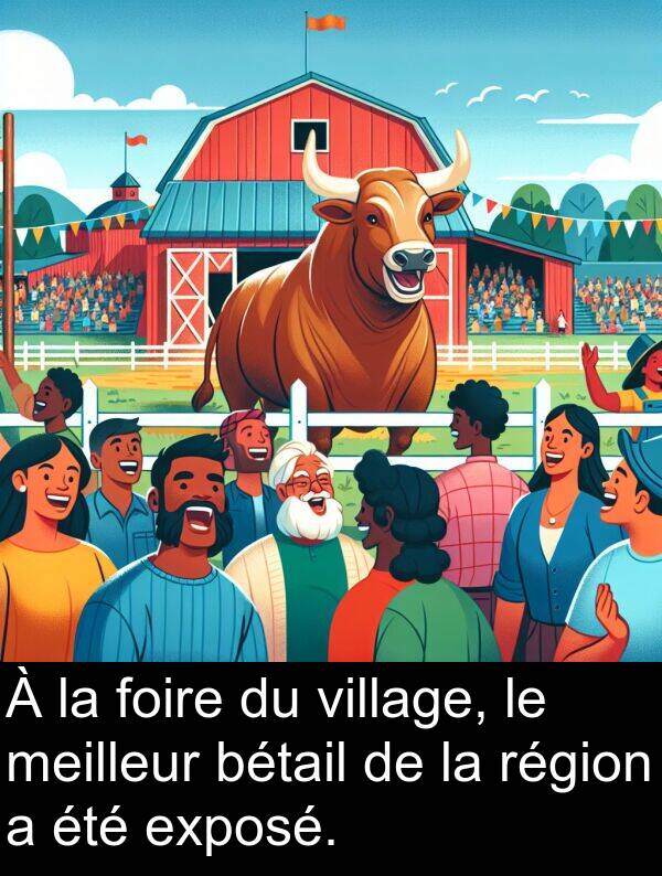 village: À la foire du village, le meilleur bétail de la région a été exposé.