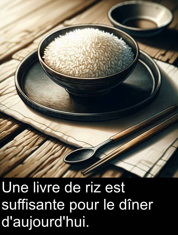 livre: Une livre de riz est suffisante pour le dîner d'aujourd'hui.