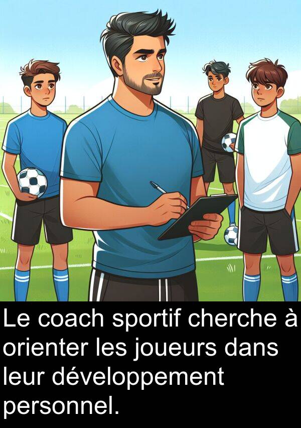 leur: Le coach sportif cherche à orienter les joueurs dans leur développement personnel.