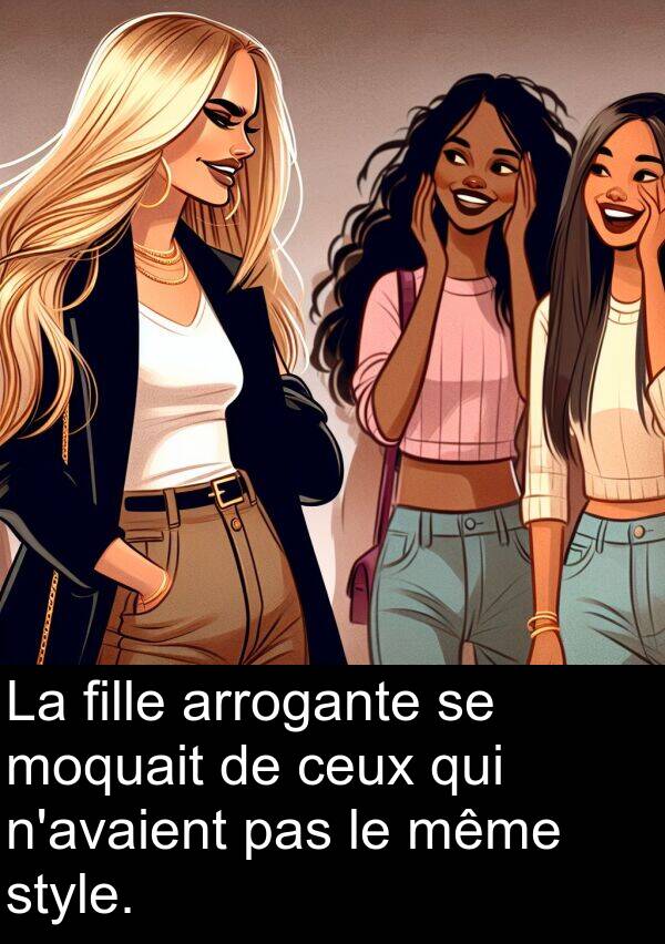 fille: La fille arrogante se moquait de ceux qui n'avaient pas le même style.