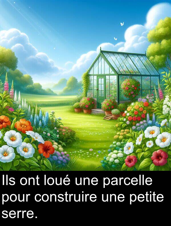 parcelle: Ils ont loué une parcelle pour construire une petite serre.