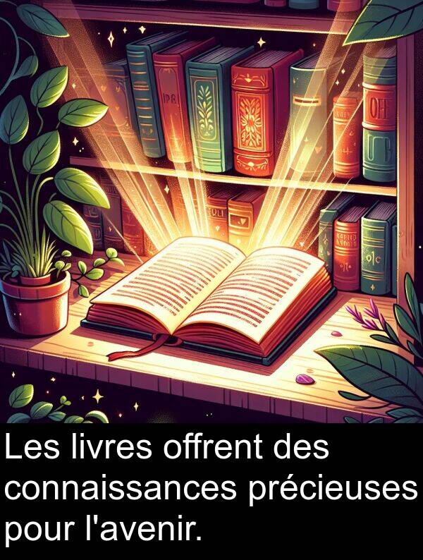 livres: Les livres offrent des connaissances précieuses pour l'avenir.