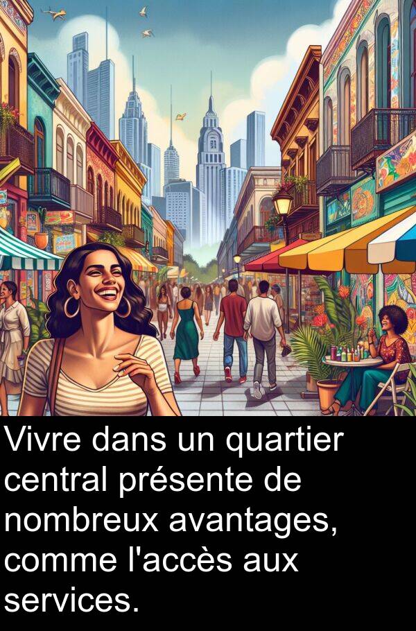 quartier: Vivre dans un quartier central présente de nombreux avantages, comme l'accès aux services.