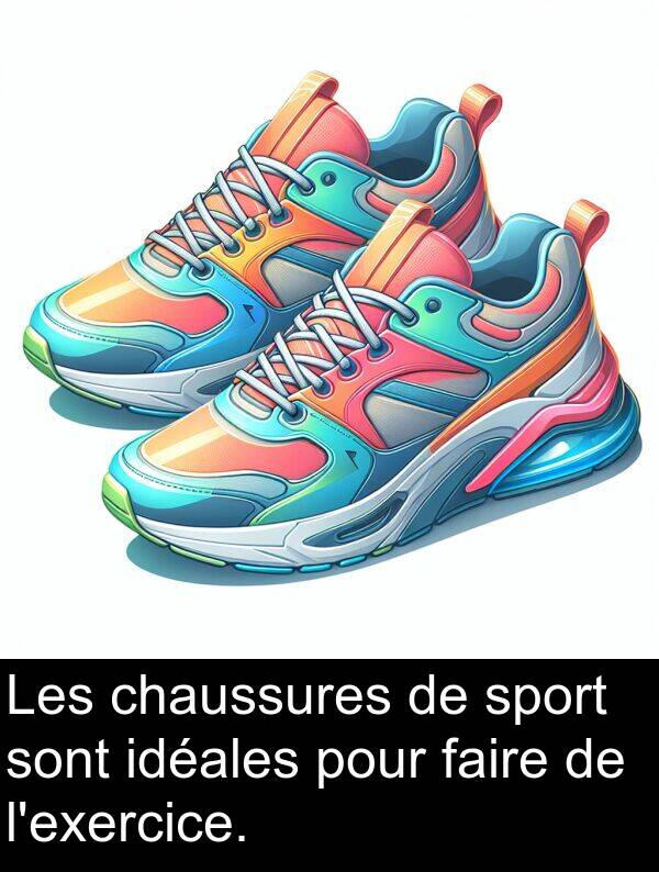 faire: Les chaussures de sport sont idéales pour faire de l'exercice.