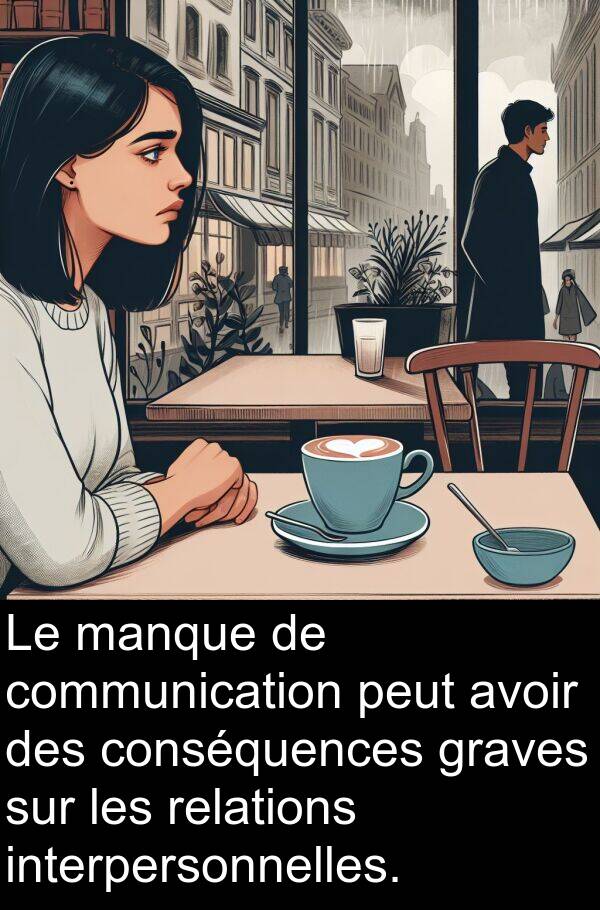 manque: Le manque de communication peut avoir des conséquences graves sur les relations interpersonnelles.