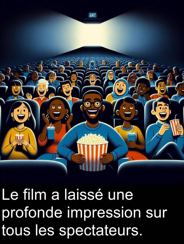 film: Le film a laissé une profonde impression sur tous les spectateurs.