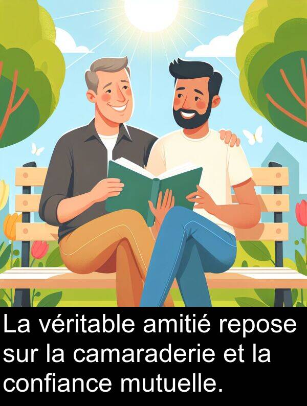 véritable: La véritable amitié repose sur la camaraderie et la confiance mutuelle.