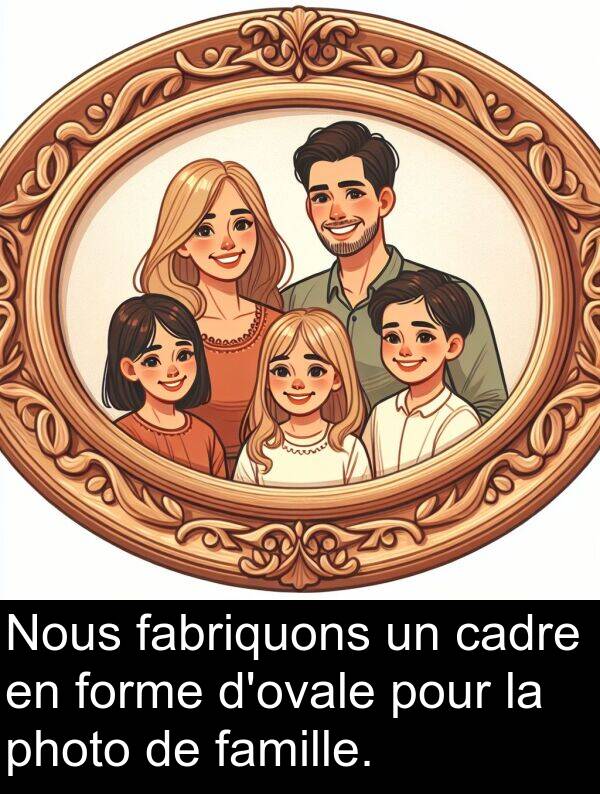 famille: Nous fabriquons un cadre en forme d'ovale pour la photo de famille.