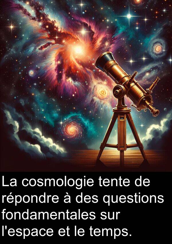 questions: La cosmologie tente de répondre à des questions fondamentales sur l'espace et le temps.