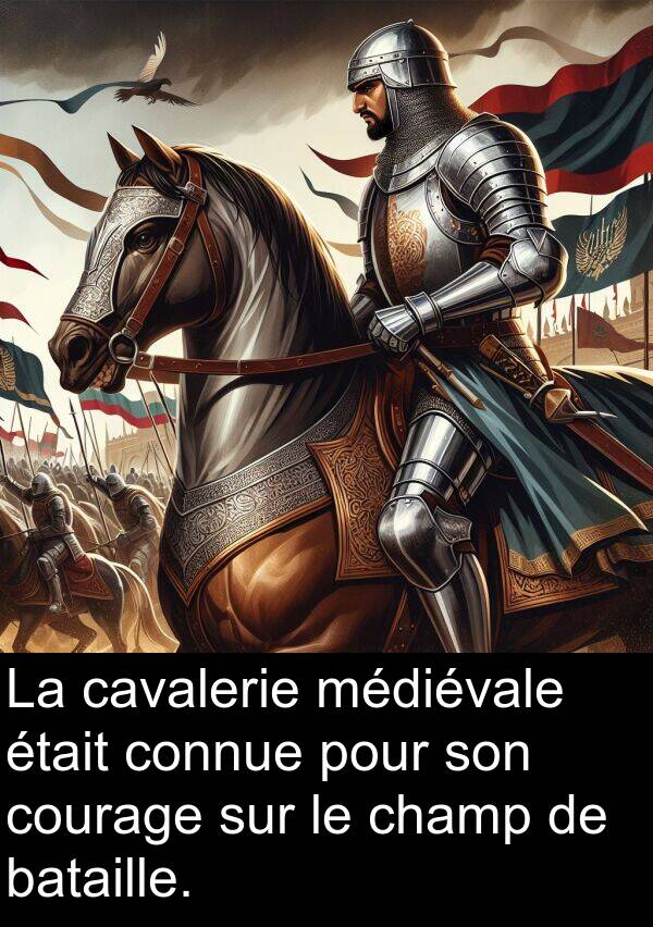 médiévale: La cavalerie médiévale était connue pour son courage sur le champ de bataille.