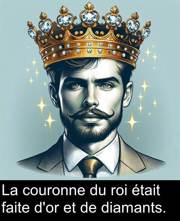 faite: La couronne du roi était faite d'or et de diamants.