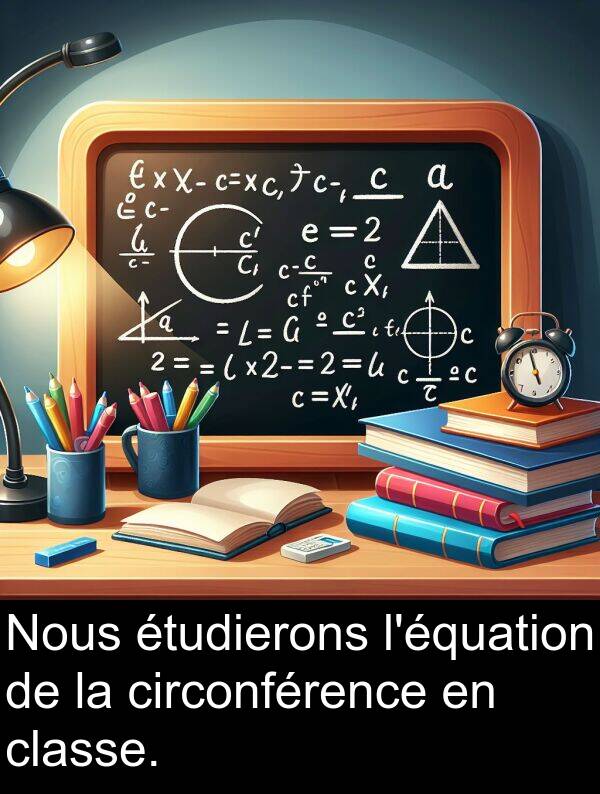 circonférence: Nous étudierons l'équation de la circonférence en classe.