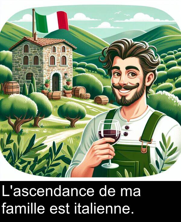 famille: L'ascendance de ma famille est italienne.