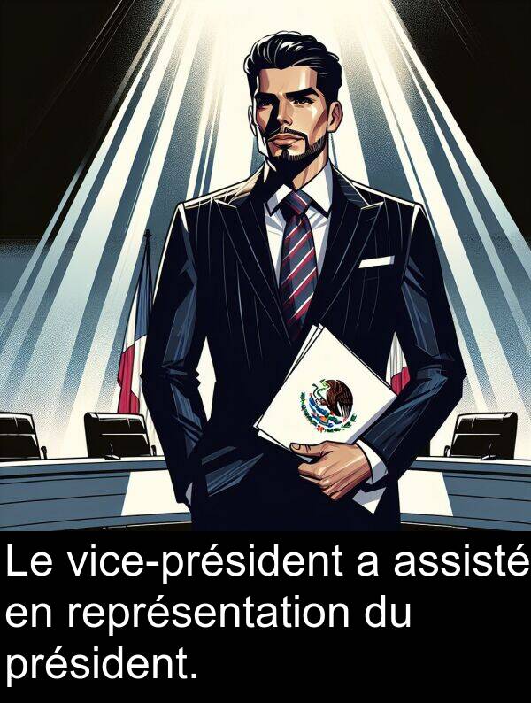 assisté: Le vice-président a assisté en représentation du président.